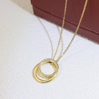 [Solara jewelry]Double Circle Pendant Necklace image 4
