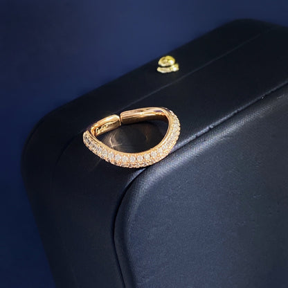 [Solara Jewelry ] CT Gebogener offener Bandring mit Diamantakzenten