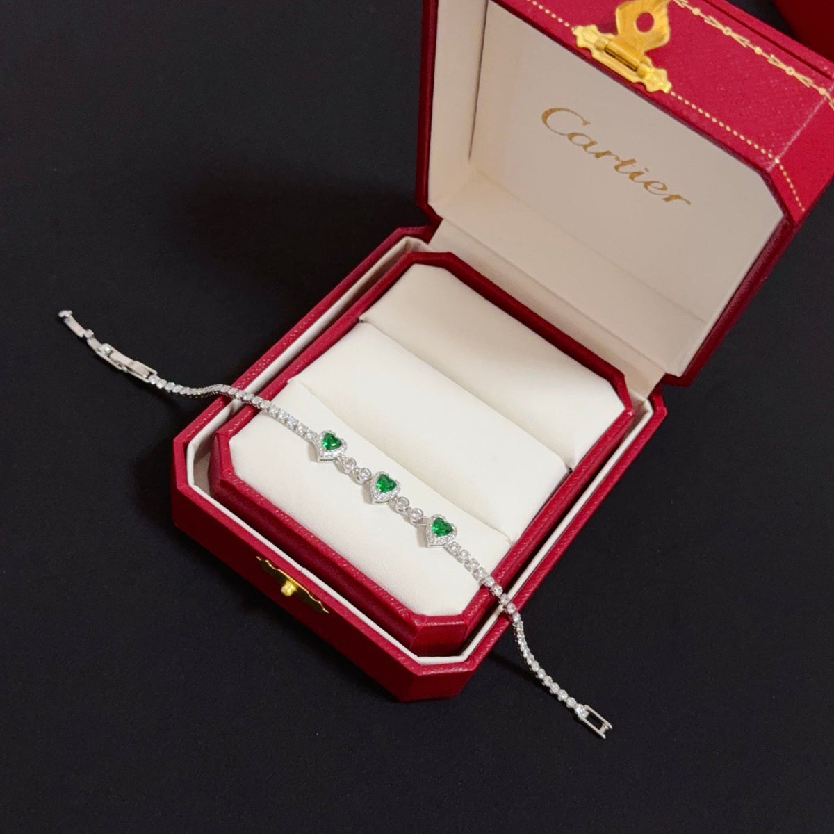[Solara Jewelry ]CT エクスクイジット パヴェダイヤモンドブレスレット-エメラルド