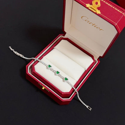 [Solara Jewelry ]CT エクスクイジット パヴェダイヤモンドブレスレット-エメラルド