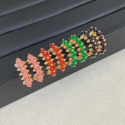 [Solara jewelry] Color Gemstone Stud Earrings