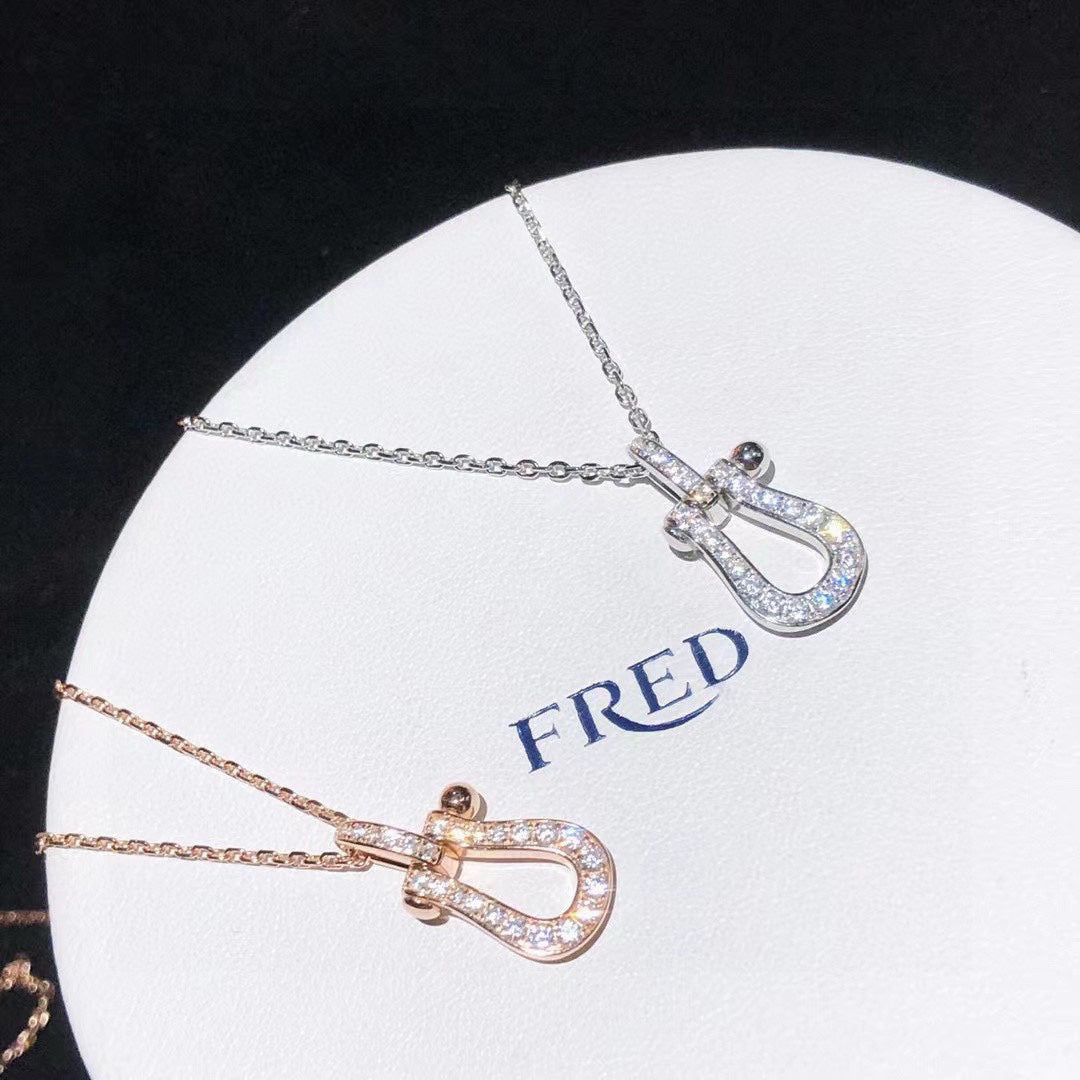 [Solara Jewelry ]FORCE Neue Full-Pavé Pulled Ring Halskette