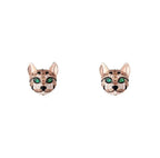 [Solara jewelry] Panther Face Stud Earrings
