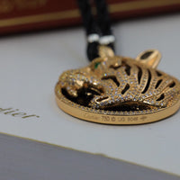 [Solara jewelry]Openwork Tiger Cord Pendant Necklace