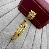 [Spira Jewelry]SCULPTED PANTHER HEAD OPEN BANGLE