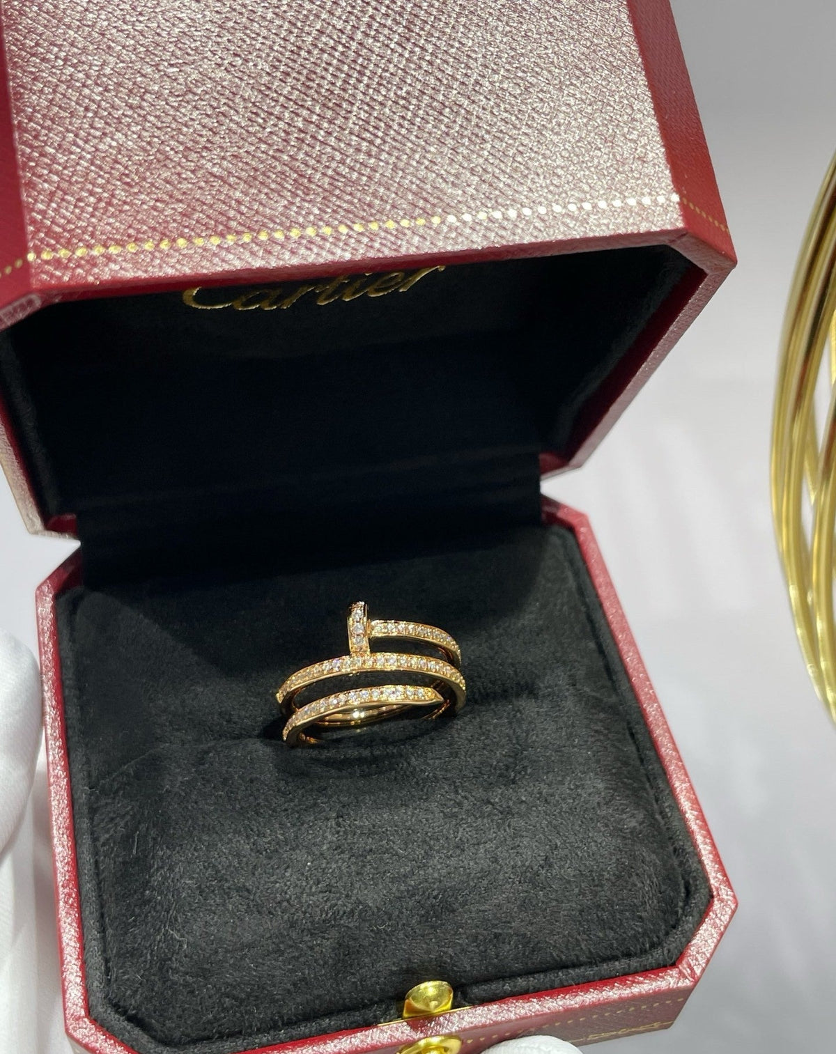 [Solara Jewelry ]LOVE Dreireihiger Full Pave Nagelring