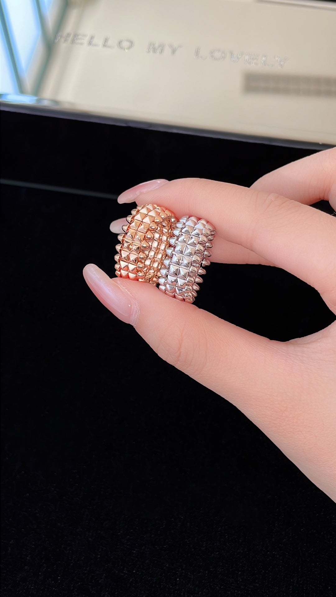 [Solara Jewelry ] CNCダブルロウバレットリング