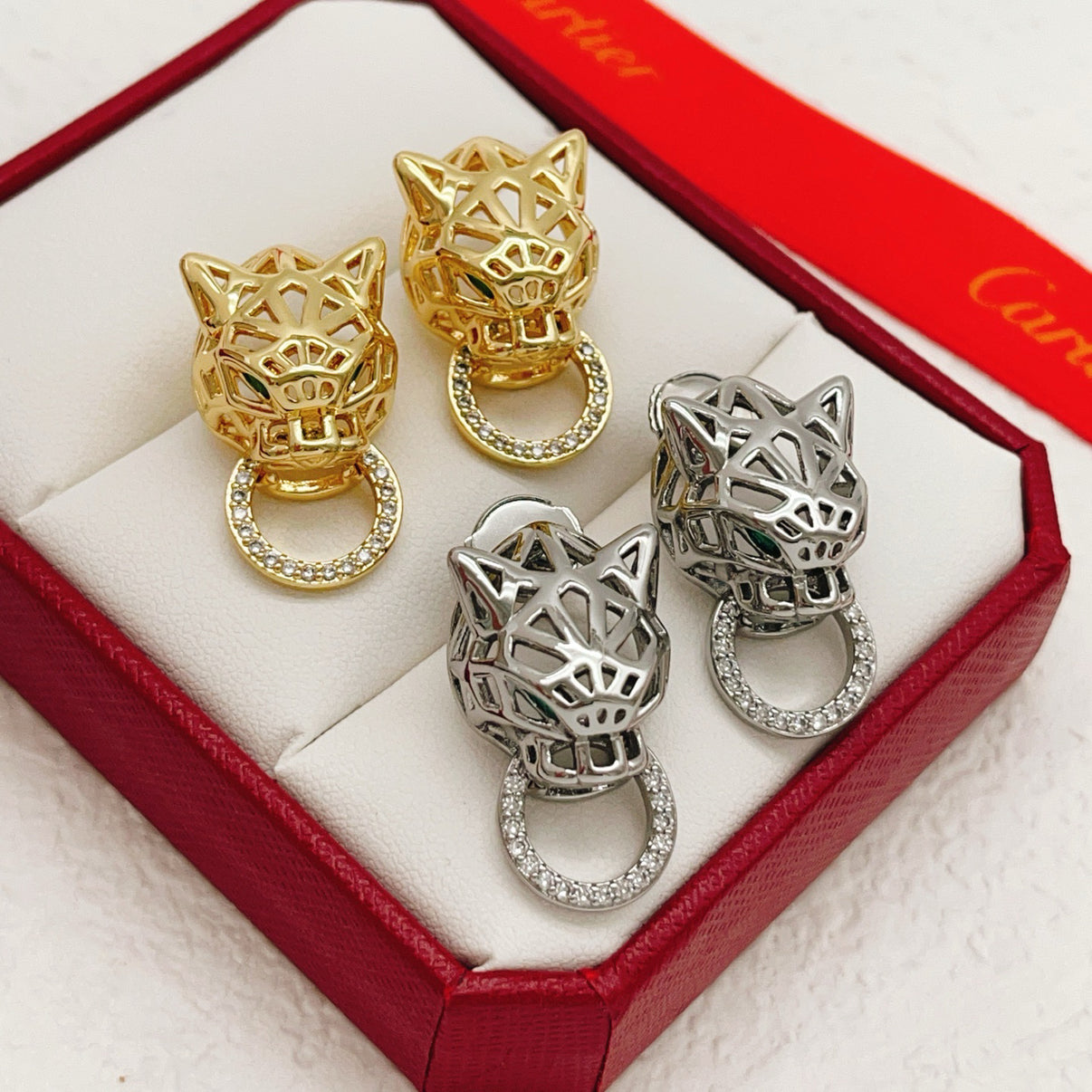 [Solara jewelry] Green Stone Stud Earrings