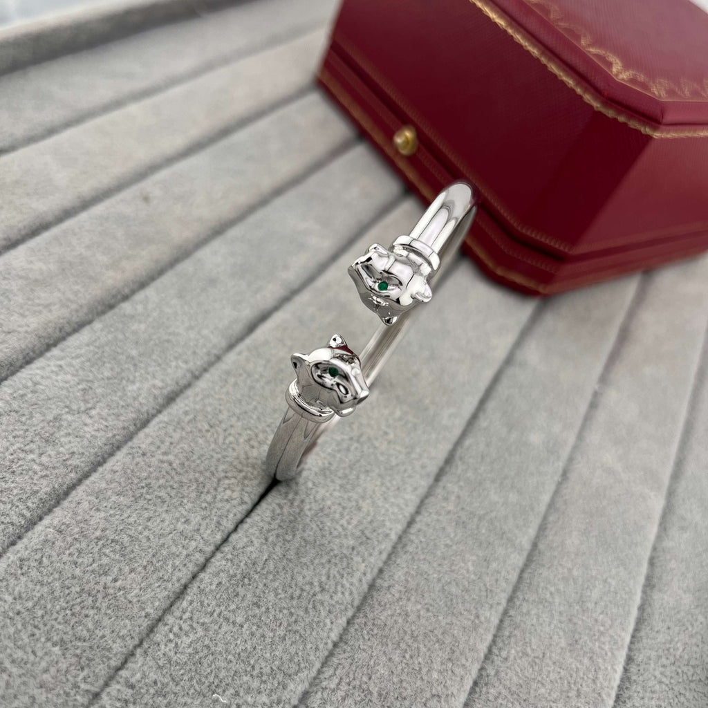 [Spira Jewelry]DOUBLE PANTHER HEAD OPEN BANGLE