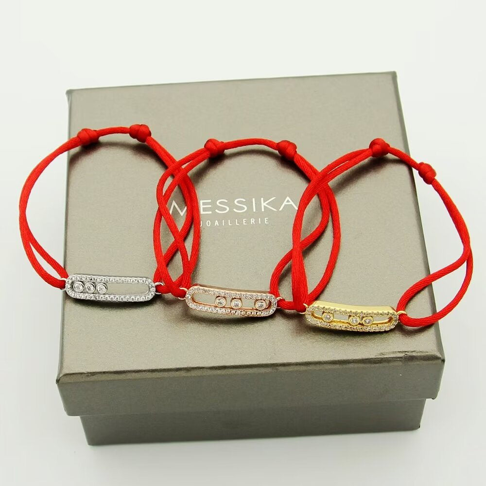 [Solara jewelry]メシカ ケア(s) ピンクコードパヴェブレスレット