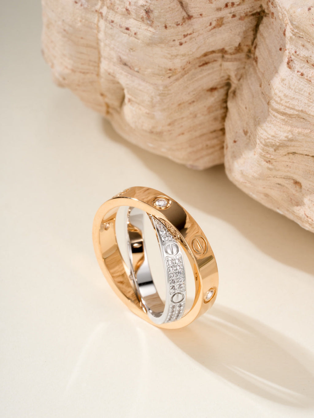 [Solara jewelry]8mm Two Tone Love Ring image 9