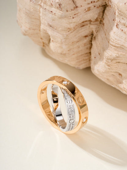 [Solara jewelry]8mm Two Tone Love Ring image 9