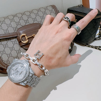[Solara Jewelry ]H  Neues Schweineschnauzen-Armband in Gold & Silber