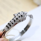 [Spira Jewelry]PAVE PANTHER HEAD OPEN BANGLE