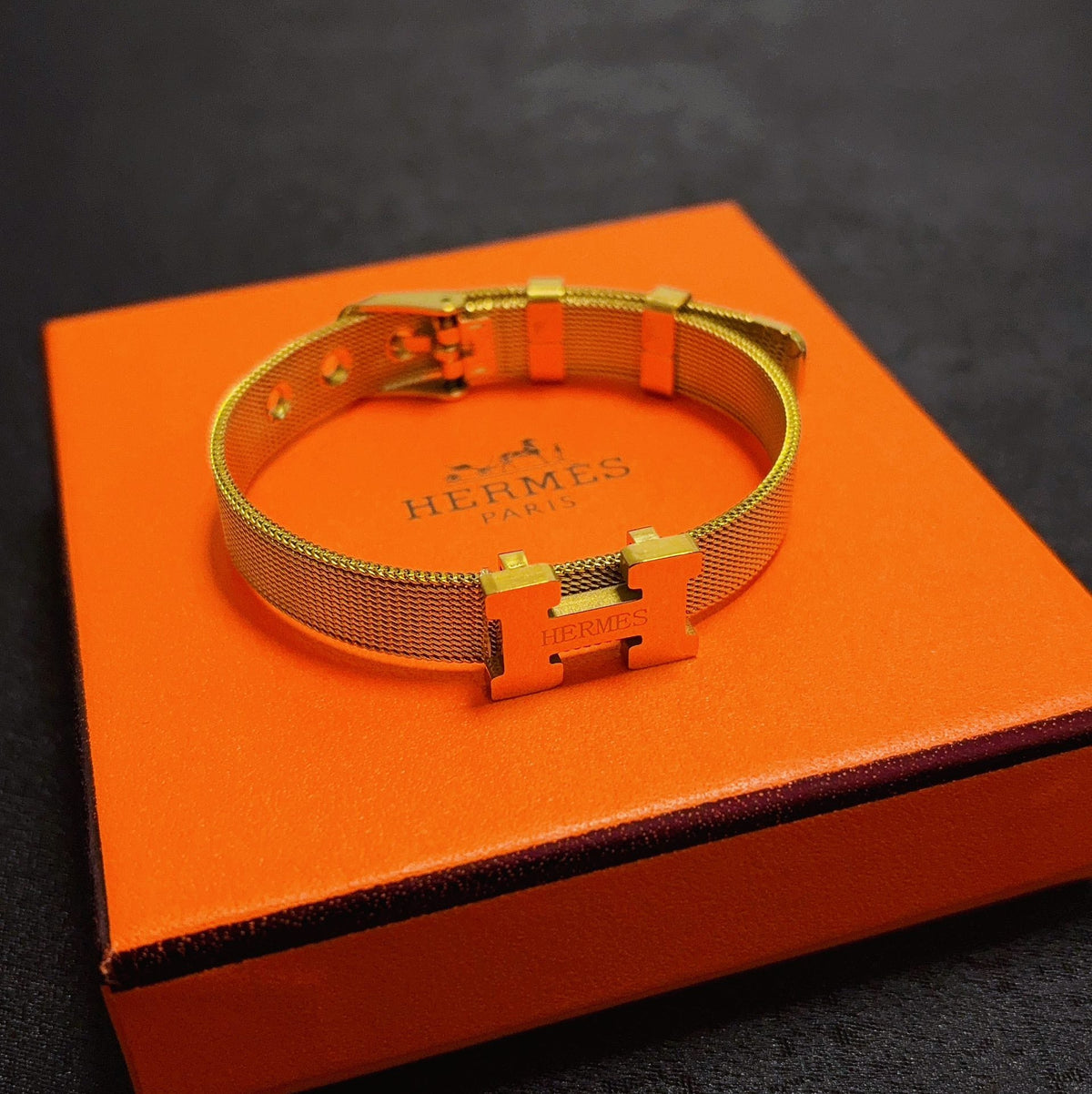 [Solara Jewelry ]H ゴールドトーンウォッチバンドブレスレットチェーン