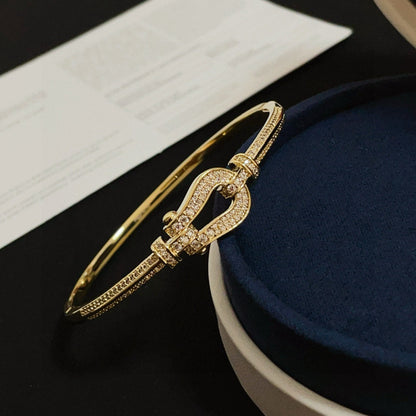 [Solara Schmuck]FORCE Horsebit Armband, vollständig mit Kristallen besetzt