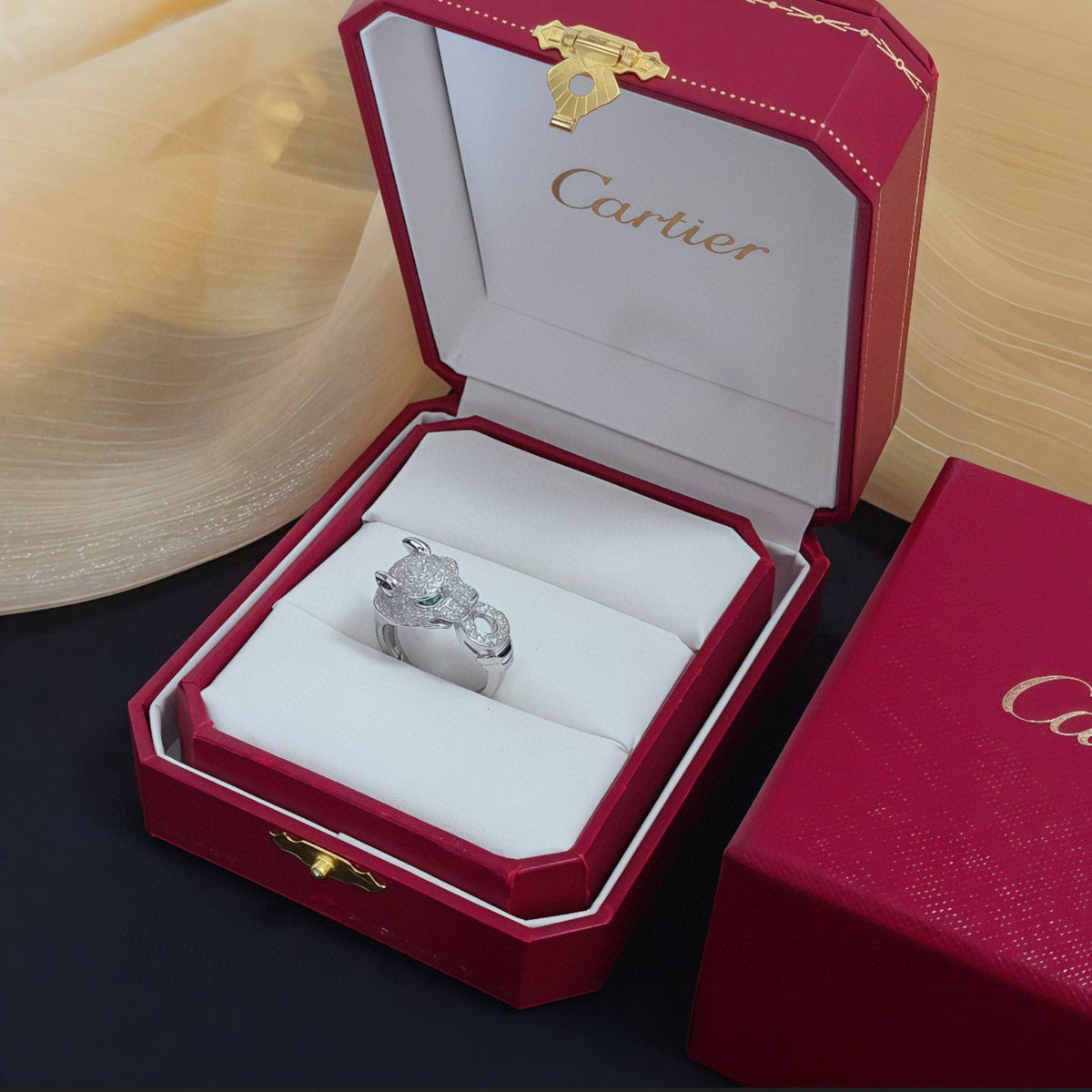 [Solara Schmuck] CT Diamantbesetzter Pantherring