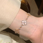 [Solara Jewelry ]CLOVER 5 MOTIF PINK BLUE RED WHITE BRACELET