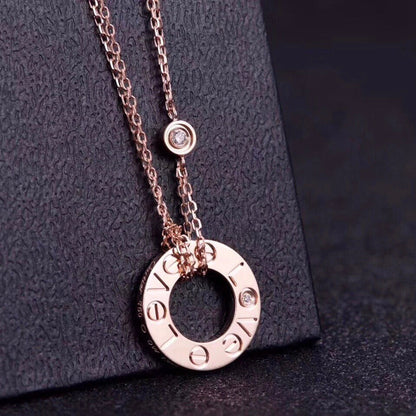 [Solara Jewelry ]LIEBESKETTE 16MM 2 DIAMANTEN