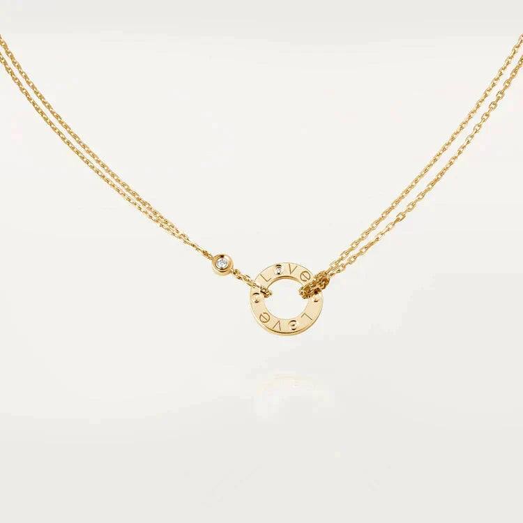 [Solara Jewelry ]LOVE NECKLACE 16MM 2 DIAMONDS