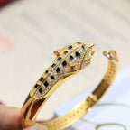 [Spira Jewelry]PAVE PANTHER HEAD OPEN BANGLE
