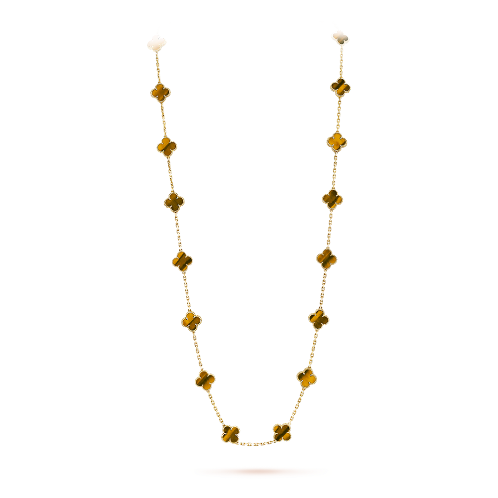 [Solara Jewelry ]CLOVER 20 MOTIFS TIGER EYE ROSE GOLD
