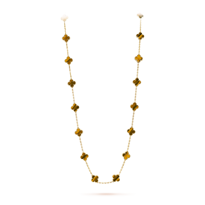 [Solara Jewelry ]CLOVER 20 MOTIFS TIGER EYE ROSE GOLD