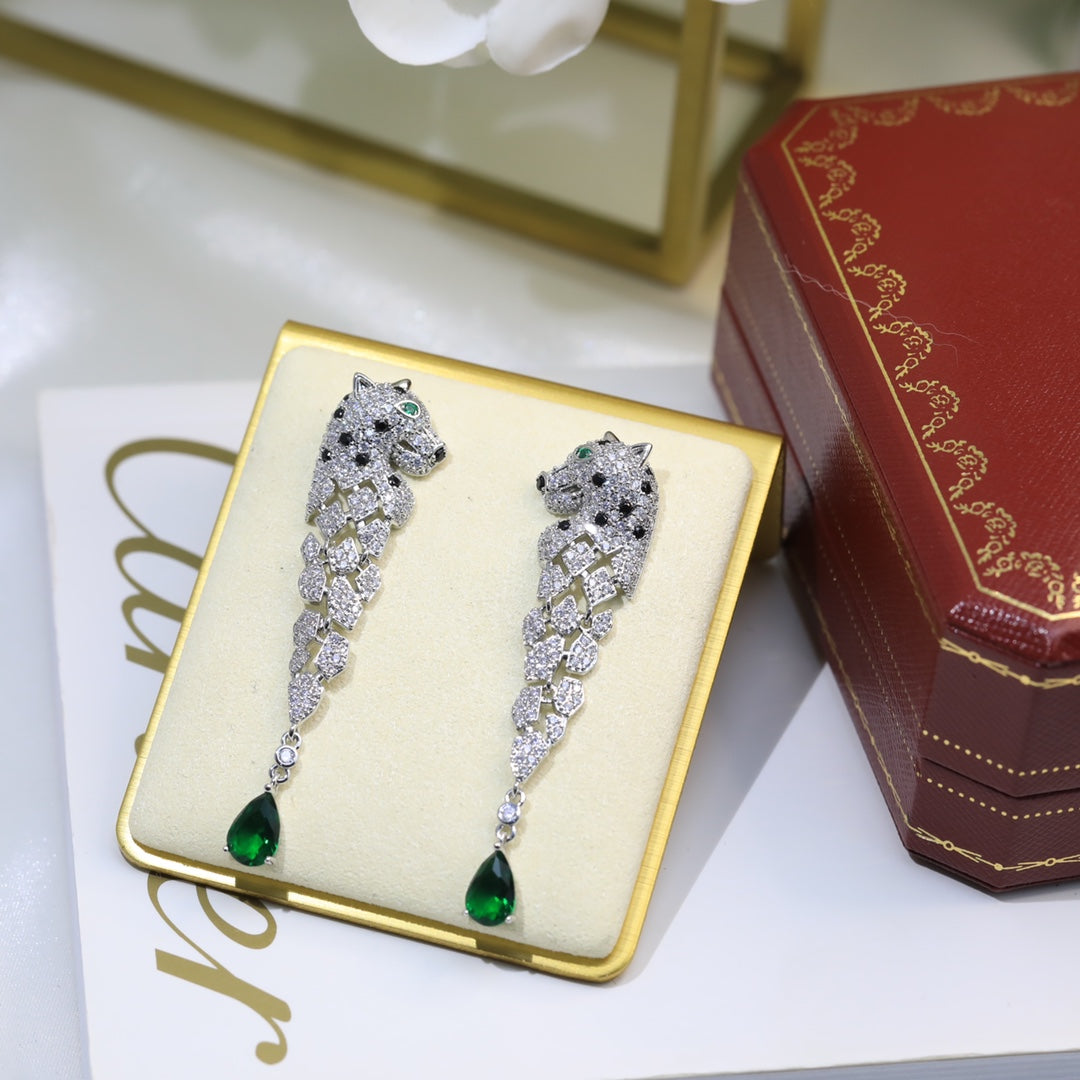 [Solara jewelry] Green Stone Drop Earrings
