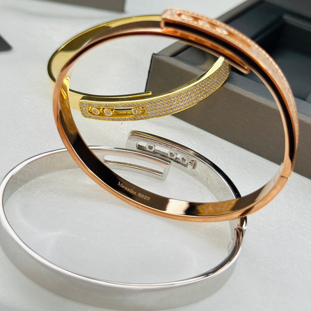 [Solara jewelry]ノア ローズゴールド パヴェダイヤモンド バングルブレスレット