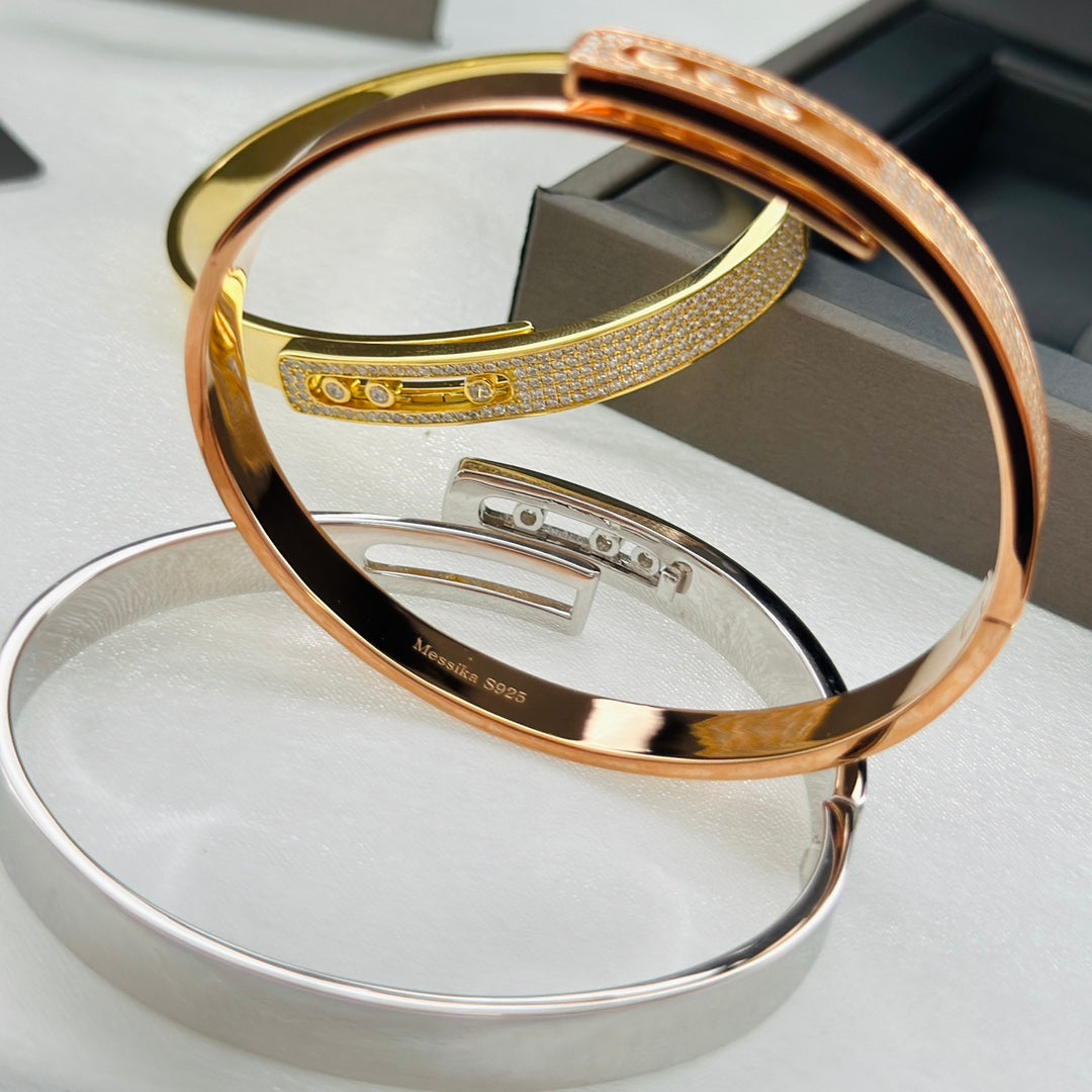 [Solara jewelry]ノア ローズゴールド パヴェダイヤモンド バングルブレスレット