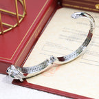 [Spira Jewelry]PAVE PANTHER HEAD OPEN BANGLE