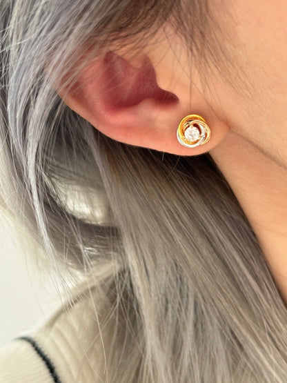 [Solara jewelry] Pave Stud Earrings