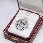 [Solara jewelry]Openwork Round Pendant Necklace