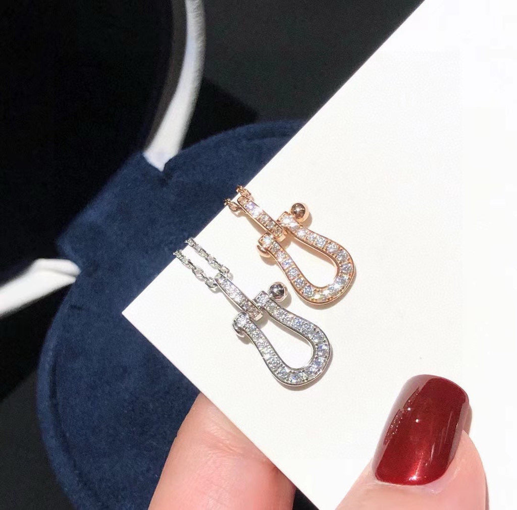 [Solara Jewelry ]FORCE New Full-Pavé Pulled Ring Necklace