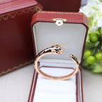 [Spira Jewelry]PAVE SPOTTED PANTHER HEAD BANGLE