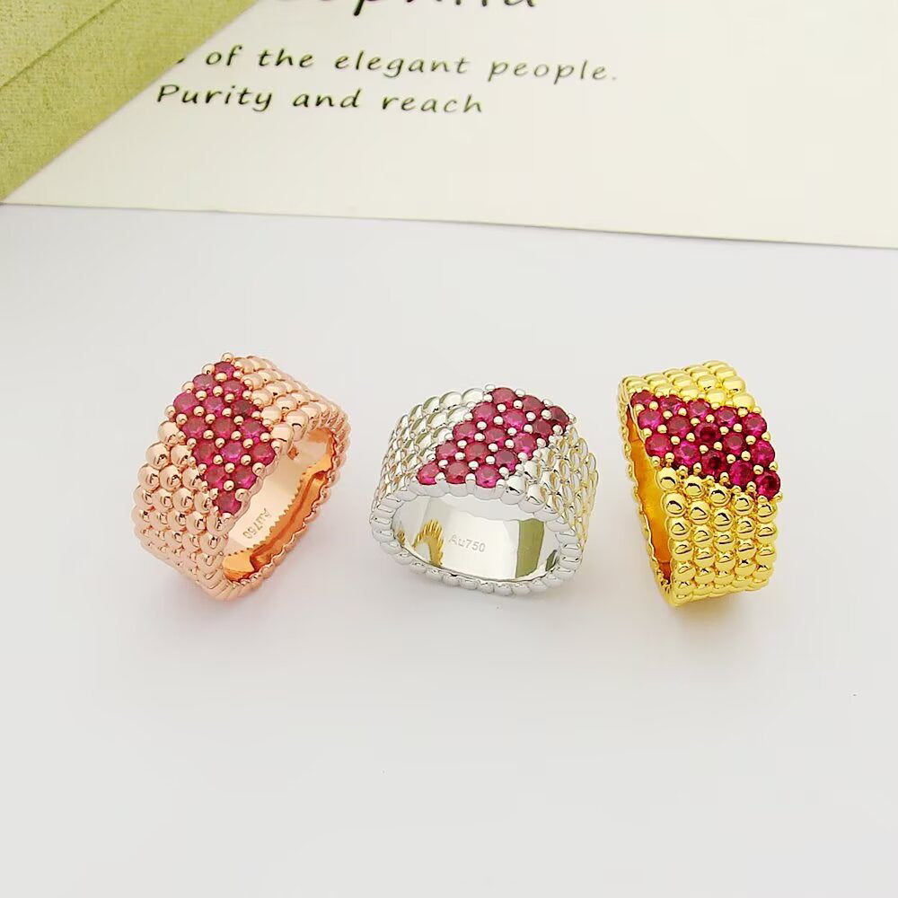 [Solara Jewelry ]Fünfreihiger Ring aus runden Rocailles