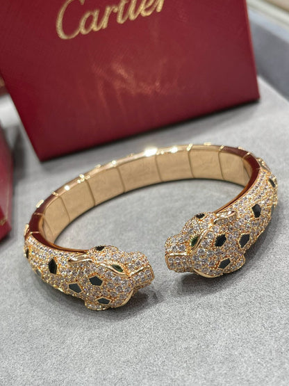 [Solara Jewelry ]CT リーガル ダブルパンサーヘッド カフブレスレット