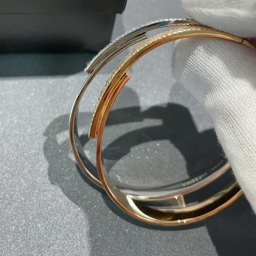 [Solara jewelry]ノア ローズゴールド パヴェダイヤモンド バングルブレスレット