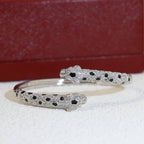 [Spira Jewelry]SPOTTED PANTHER HEAD PAVE BANGLE