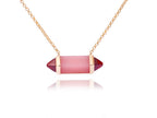 [Solara jewelry]Color Stone Bar Pendant Necklace