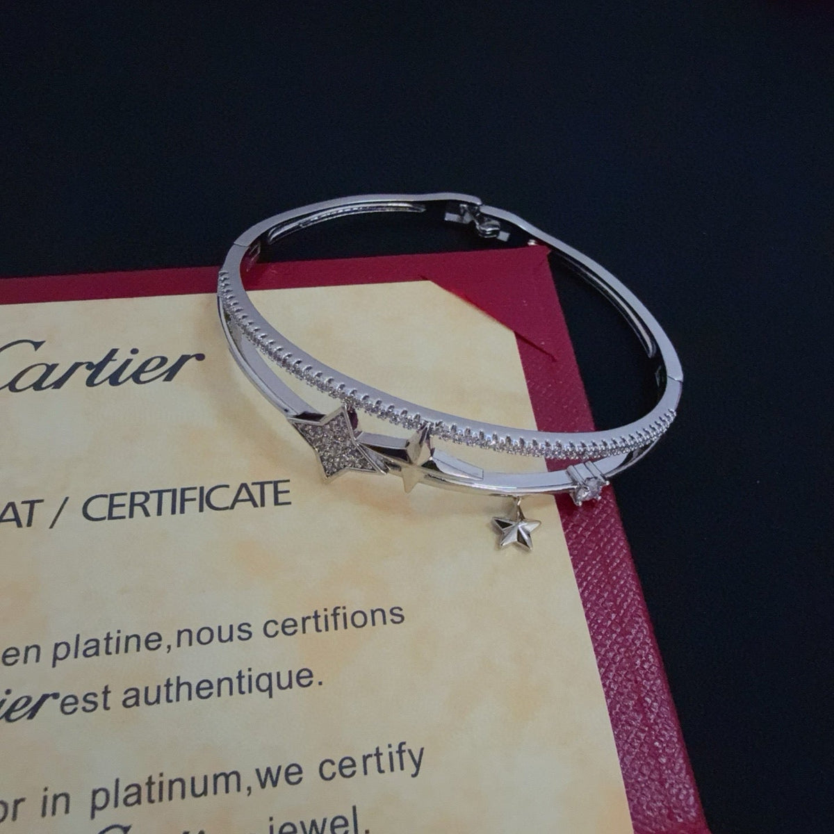[Solara Jewelry ]CTダブルレイヤースター＆アロークリスタルバングル