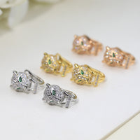 [Solara jewelry] Panther Head Stud Earrings