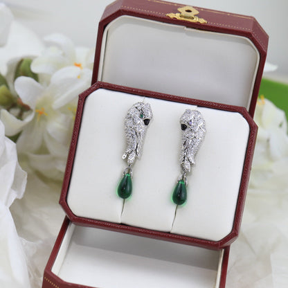 [Solara jewelry] Green Stone Drop Earrings
