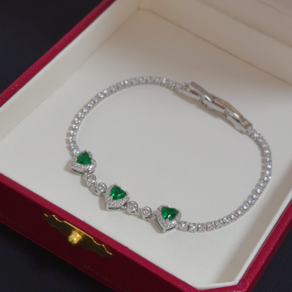 [Solara Jewelry ]CT エクスクイジット パヴェダイヤモンドブレスレット-エメラルド