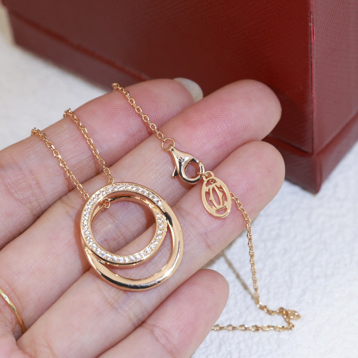 [Solara jewelry]Double Circle Pendant Necklace image 7