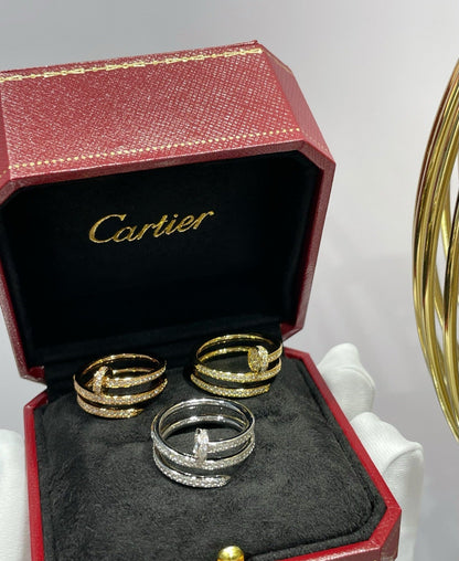 [Solara Jewelry ]LOVE Dreireihiger Full Pave Nagelring
