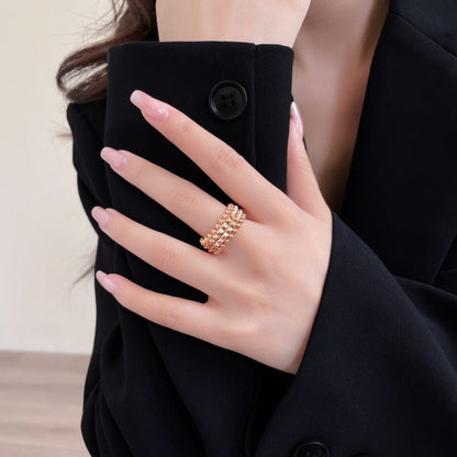 [Solara Jewelry ] CNCダブルロウバレットリング