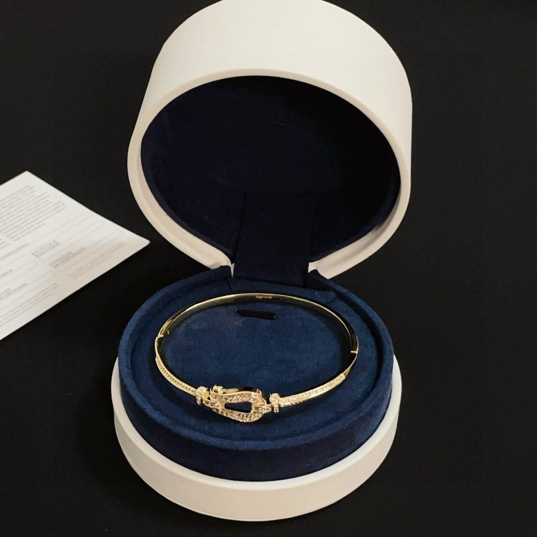 [Solara Schmuck]FORCE Horsebit Armband, vollständig mit Kristallen besetzt