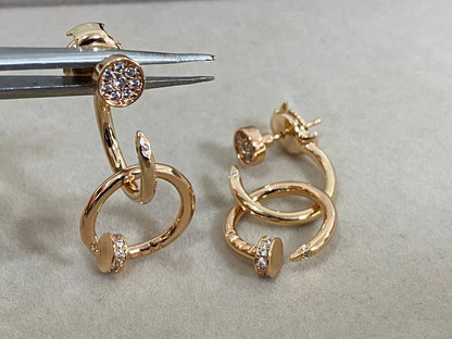 [Solara Jewelry ]LOVE New ネイル スタッドピアス | スタイル: KDEDM0006-056