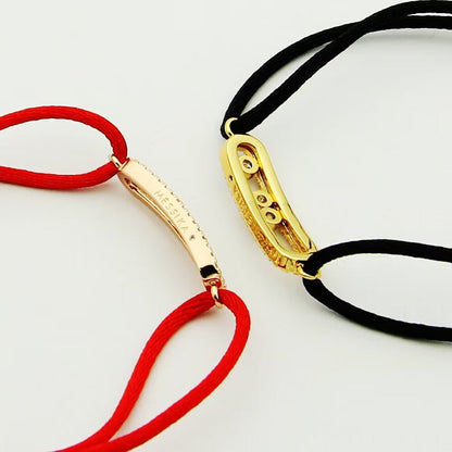 [Solara jewelry]メシカ ケア(s) ピンクコードパヴェブレスレット